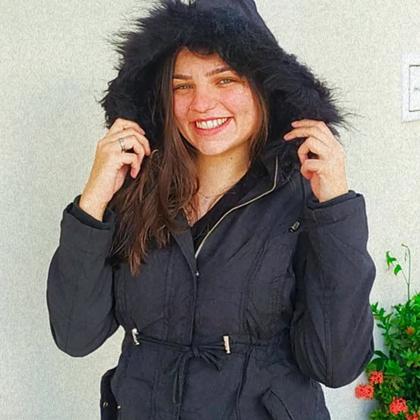 Imagem de Sobretudo Parka Feminina Forrada com Pelinhos Plus size inverno tamanho P M G G1 G2 G3 G4 G5