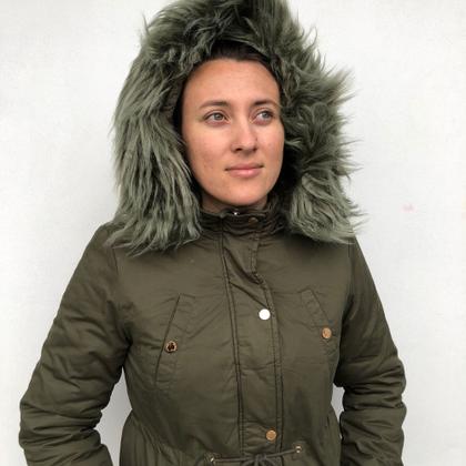 Imagem de Sobretudo Parka Feminina Forrada com Pelinhos Plus size inverno tamanho P M G G1 G2 G3 G4 G5