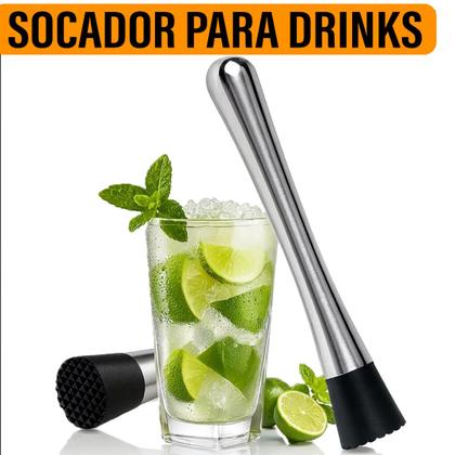 Imagem de Socador Macerador Caipirinha Inox Amassador Barman Bar Limão