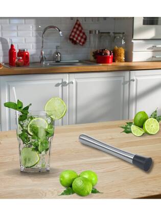 Imagem de Socador Macerador Inox para Gelo Caipirinha Limão Barman Frutas Sucos Espremedor Bebidas