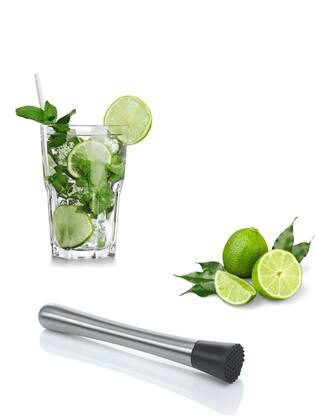 Imagem de Socador Macerador Inox para Gelo Caipirinha Limão Barman Frutas Sucos Espremedor Bebidas