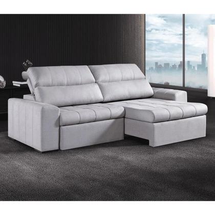 Imagem de Sof Retrtil e Reclinvel com Molas 3 Lugares 2,10cm Monti Cinza Claro