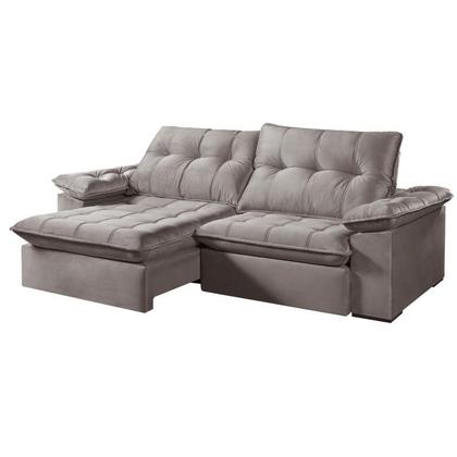 Imagem de Sof Retrtil e Reclinvel com Molas 3 Lugares 2,10cm Pienza Cinza