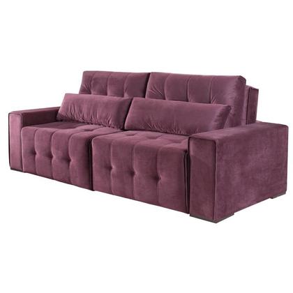 Imagem de Sof Retrtil e Reclinvel com Molas 3 Lugares 2,30cm Noruega Roxo