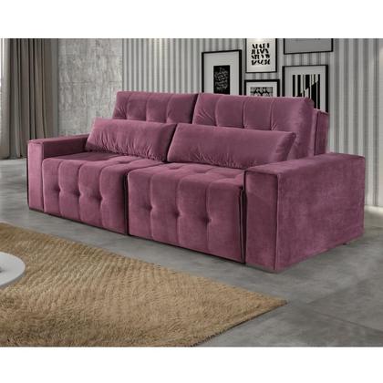 Imagem de Sof Retrtil e Reclinvel com Molas 3 Lugares 2,30cm Noruega Roxo
