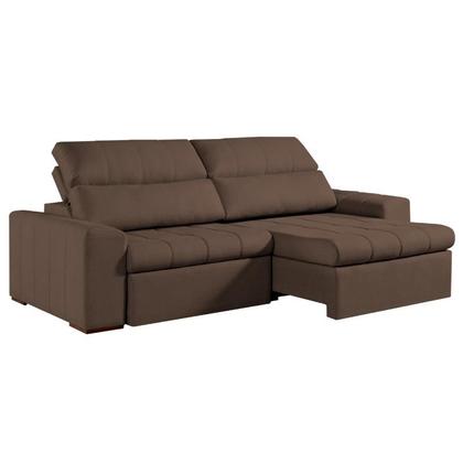 Imagem de Sof Retrtil e Reclinvel com Molas 4 Lugares 2,70m Monti Marrom