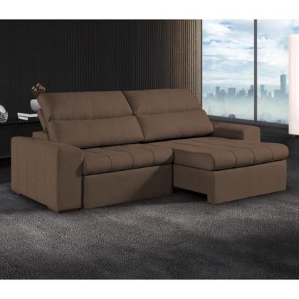 Imagem de Sof Retrtil e Reclinvel com Molas 4 Lugares 2,70m Monti Marrom