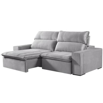 Imagem de Sof Retrtil e Reclinvel com Molas 5 Lugares 2,90m Hanover Cinza