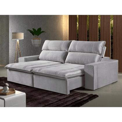 Imagem de Sof Retrtil e Reclinvel com Molas 5 Lugares 2,90m Hanover Cinza