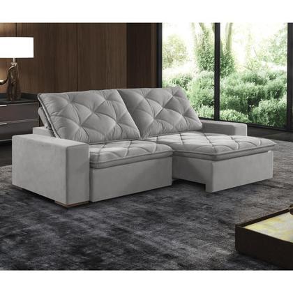 Imagem de Sof Retrtil e Reclinvel com Molas 5 Lugares 2,90m Hanover Cinza