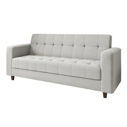 Imagem de Sofá 03 Lugares Arezzo Linho Pés Chanfrado Tabaco - D'rossi Cor A05 Cinza