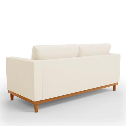 Imagem de Sofá 03 Lugares Juliette Linho Base Madeira Castanho D03 - D'Rossi