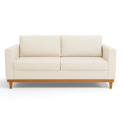 Imagem de Sofá 03 Lugares Juliette Linho Base Madeira Castanho D03 - D'Rossi