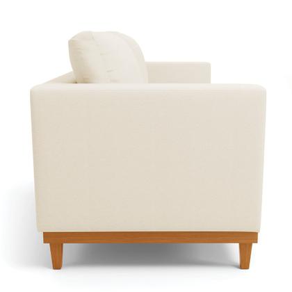 Imagem de Sofá 03 Lugares Juliette Linho Base Madeira Castanho D03 - D'Rossi