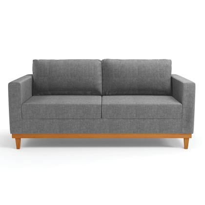 Imagem de Sofá 03 Lugares Juliette Linho Base Madeira Castanho D03 - D'Rossi