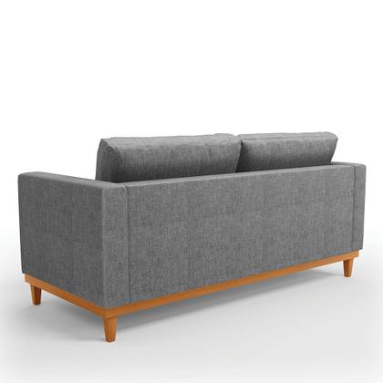 Imagem de Sofá 03 Lugares Juliette Linho Base Madeira Castanho D03 - D'Rossi