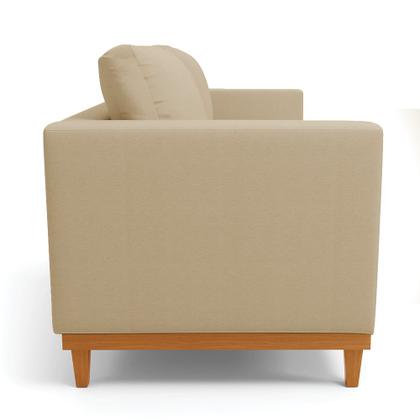 Imagem de Sofá 03 Lugares Juliette Linho Base Madeira Castanho D03 - D'Rossi