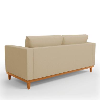 Imagem de Sofá 03 Lugares Juliette Linho Base Madeira Castanho D03 - D'Rossi