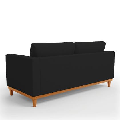 Imagem de Sofá 03 Lugares Juliette Linho Base Madeira Castanho D03 - D'Rossi