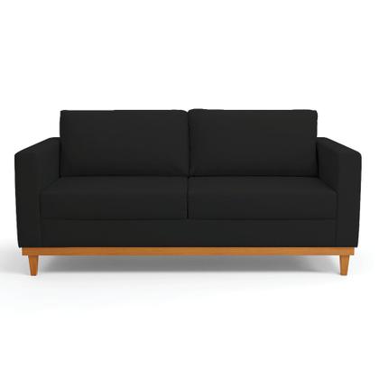 Imagem de Sofá 03 Lugares Juliette Linho Base Madeira Castanho D03 - D'Rossi