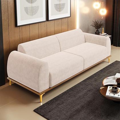 Imagem de Sofá 04 Lugares Kiev 260 Cm Veludo Bege C-309
