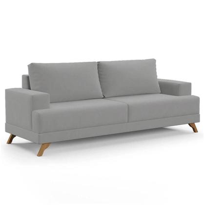 Imagem de Sofá 180cm 3 Lugares Pés Curvos Santi Suede D05 Cinza - Mpozenato