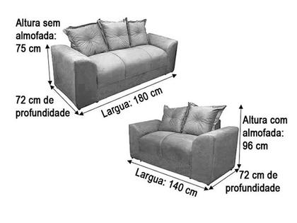 Imagem de Sofá 2 e 3 Lugares Azul 510 Porto