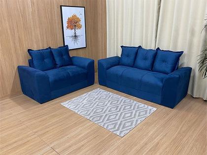 Sofá 2 e 3 Lugares Azul 810 Porto - Alpoim Imagem de Sofá 2 e 3 Lugares Azul 810 Porto