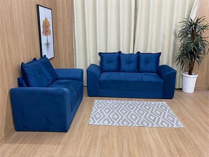 Sofá 2 e 3 Lugares Azul 810 Porto - Alpoim Imagem de Sofá 2 e 3 Lugares Azul 810 Porto