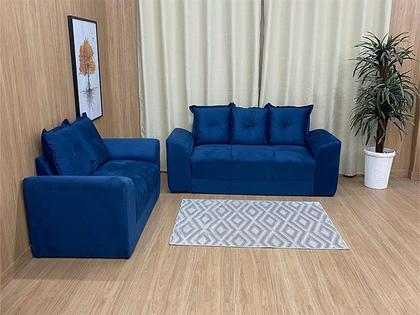 Sofá 2 e 3 Lugares Azul 810 Porto - Alpoim Imagem de Sofá 2 e 3 Lugares Azul 810 Porto