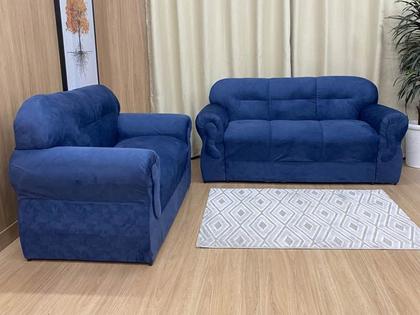 Sofá 2 e 3 Lugares Azul 810 Viena - Alpoim Imagem de Sofá 2 e 3 Lugares Azul 810 Viena