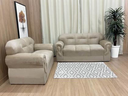 Sofá 2 e 3 Lugares Bege 607 Viena - Alpoim Imagem de Sofá 2 e 3 Lugares Bege 607 Viena