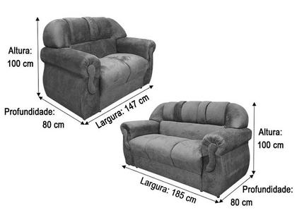 Imagem de Sofá 2 e 3 Lugares Cinza 605 Corsa