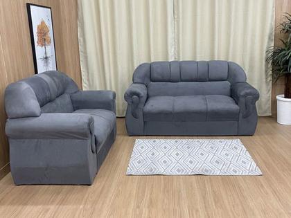 Sofá 2 e 3 Lugares Cinza 605 Corsa - Alpoim Imagem de Sofá 2 e 3 Lugares Cinza 605 Corsa