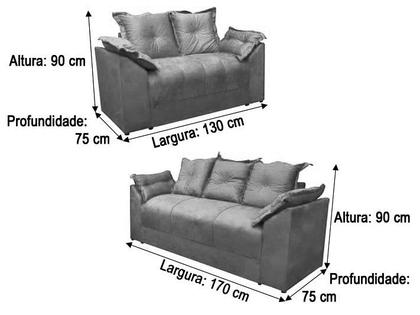 Imagem de Sofá 2 e 3 Lugares Cinza 605 Paris