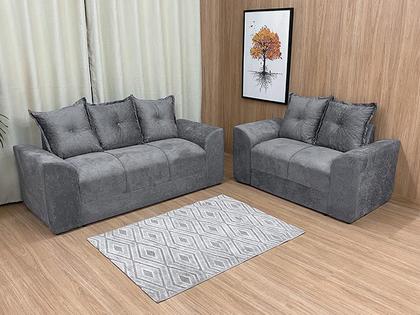 Sofá 2 e 3 Lugares Cinza 605 Porto - Alpoim Imagem de Sofá 2 e 3 Lugares Cinza 605 Porto