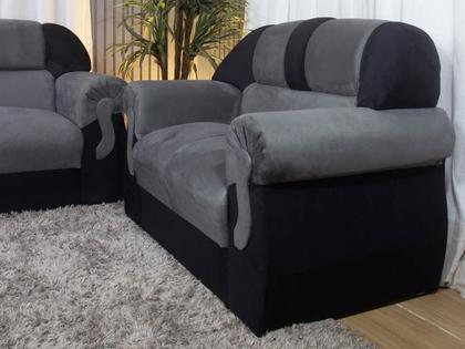 Imagem de Sofá 2 e 3 Lugares Cinza com Preto 605/601 Corsa