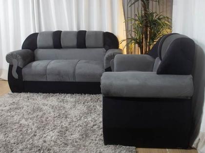 Imagem de Sofá 2 e 3 Lugares Cinza com Preto 605/601 Corsa