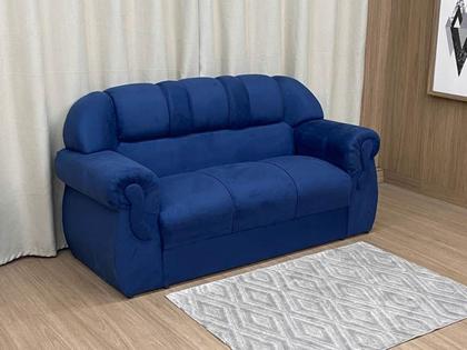 Sofá 2 e 3 Lugares Confortável e Compacto Azul 410 Corsa - Alpoim Imagem de Sofá 2 e 3 Lugares Confortável e Compacto Azul 410 Corsa