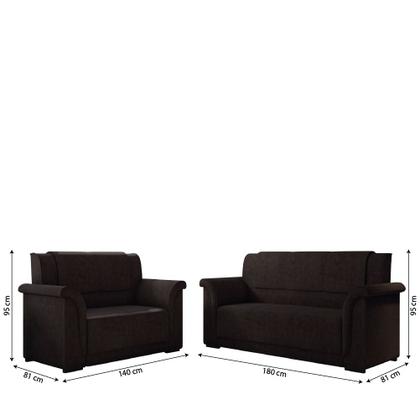 Imagem de Sofá 2 e 3 Lugares Itália Marrom Suede