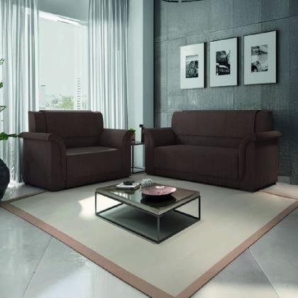 Imagem de Sofá 2 e 3 Lugares Itália Marrom Suede