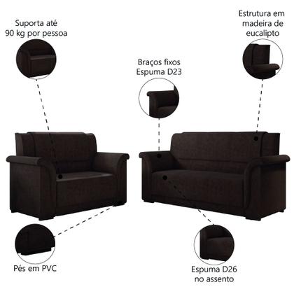Imagem de Sofá 2 e 3 Lugares Itália Marrom Suede