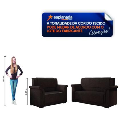 Imagem de Sofá 2 e 3 Lugares Itália Marrom Suede