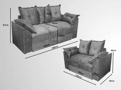 Imagem de Sofá 2 e 3 Lugares Marrom 603 Paris