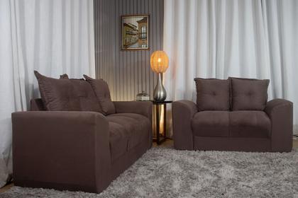 Sofá 2 e 3 Lugares Marrom 603 Porto - Alpoim Imagem de Sofá 2 e 3 Lugares Marrom 603 Porto