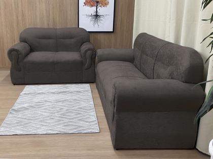 Sofá 2 e 3 Lugares Marrom 609 Viena - Alpoim Imagem de Sofá 2 e 3 Lugares Marrom 609 Viena