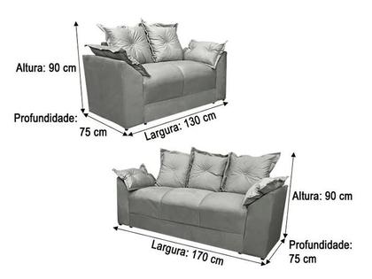 Sofá 2 e 3 Lugares Marrom Cappuccino 630 Paris - Alpoim Imagem de Sofá 2 e 3 Lugares Marrom Cappuccino 630 Paris