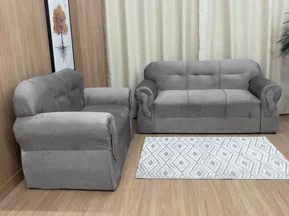 Sofá 2 e 3 Lugares Marrom Cappuccino 630 Viena - Alpoim Imagem de Sofá 2 e 3 Lugares Marrom Cappuccino 630 Viena