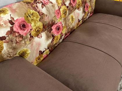 Imagem de Sofá 2 e 3 Lugares Marrom com Floral 603/66 Viena