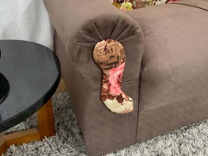 Imagem de Sofá 2 e 3 Lugares Marrom com Floral 603/66 Viena